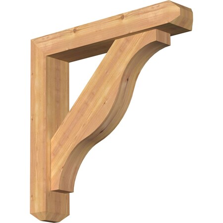 Ekena Millwork Funston Craftsman Smooth Bracket w/ Offset Brace, Western Red Cedar, 5 1/2"W x 30"D x 30"H BKT0604X30X30FST04SWR